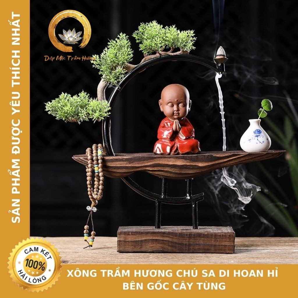 Xông Trầm Hương Chú Sa Di Hoan Hỉ Bên Gốc Cây Tùng - Diệp Mộc Trầm Hương