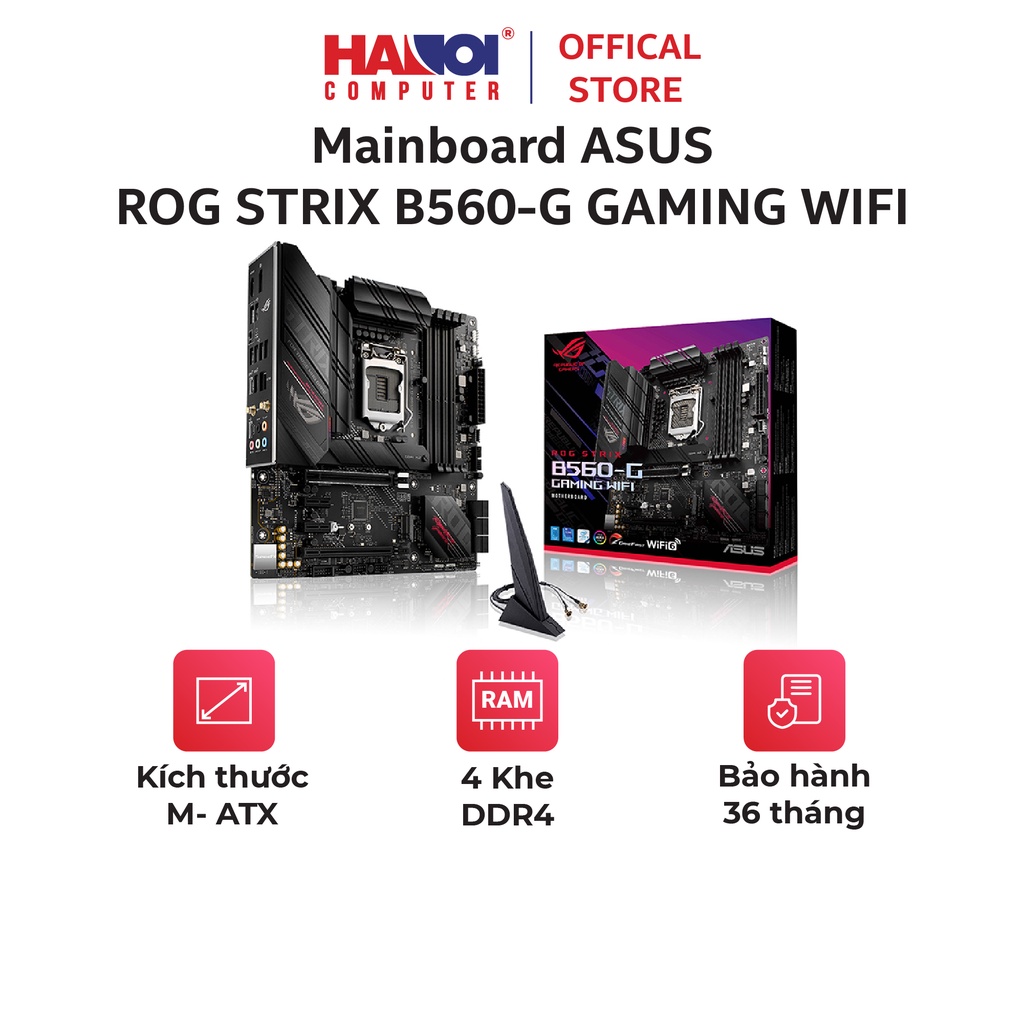 Mainboard ASUS ROG STRIX B560-G GAMING WIFI (Intel B560, LGA 1200, M-ATX) Tích hợp sẵn Wifi