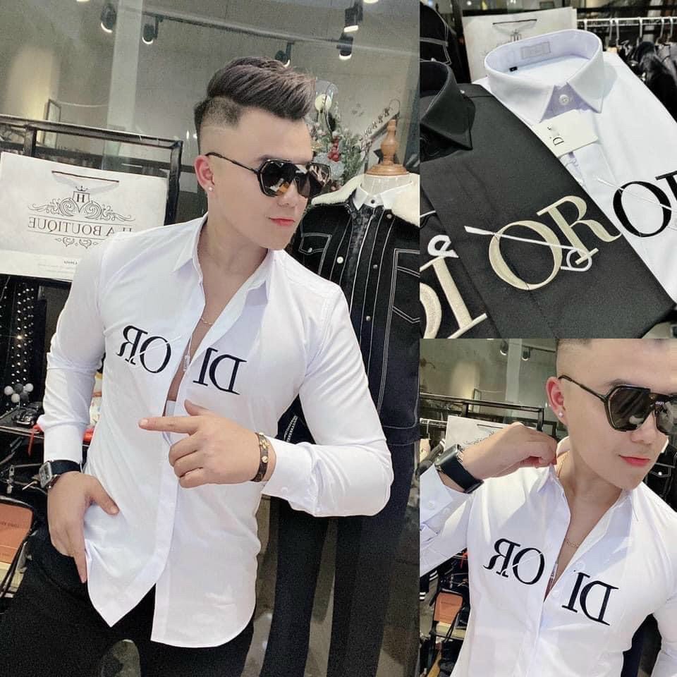 Áo sơ mi nam ngắn tay cổ thêu BBR chất lụa hàn mềm mịn mẫu mới cao cấp-AHFASHION