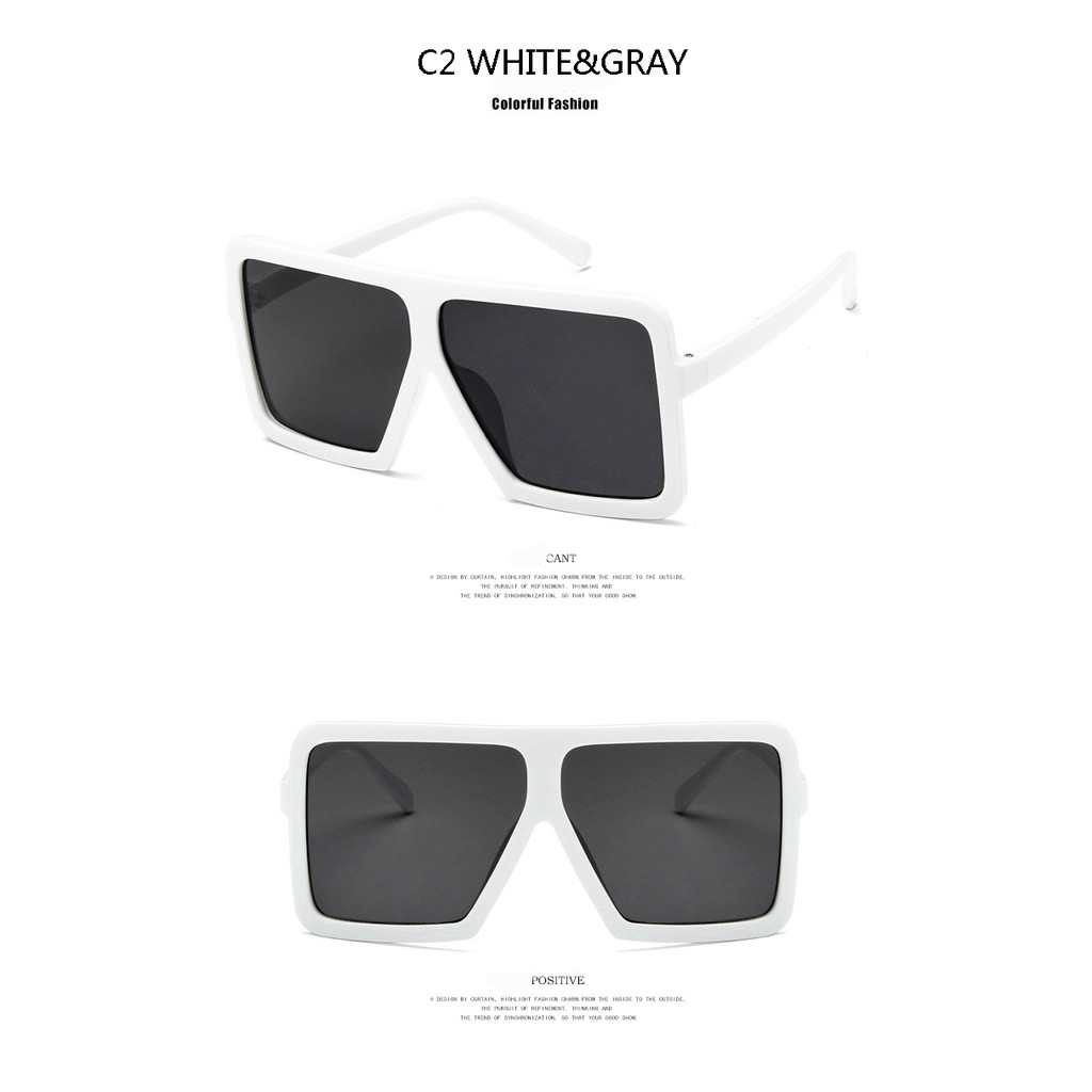 Kính mát SAMJUNE gọng vuông bản lớn thời trang cho nam nữ