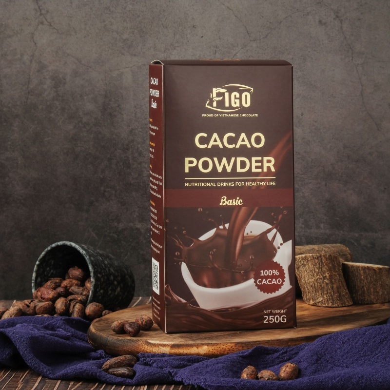 Bột cacao nguyên chất không đường 250g dòng Basic