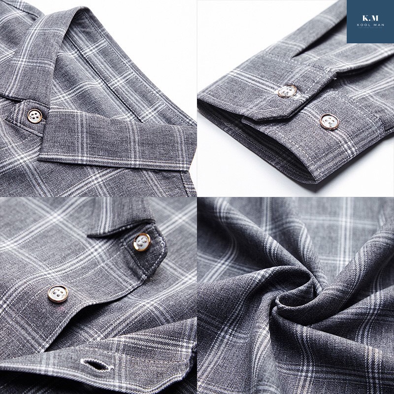 Áo Sơ Mi Nam Caro Dài Tay VẢI ĐŨI, Sơ Mi Nam Hàn Quốc Công Sở Chất Vải Đũi Bền ĐẸP, Thoáng Mát | BigBuy360 - bigbuy360.vn