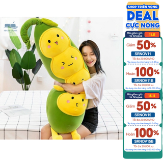 Gấu bông hình sâu đậu xanh thú bông sâu đậu xanh siêu mềm mịn dễ thương