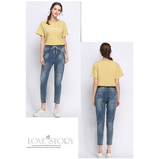 quần jean baggy màu xanh big size lưng thun ống cào size đại 65-105kg