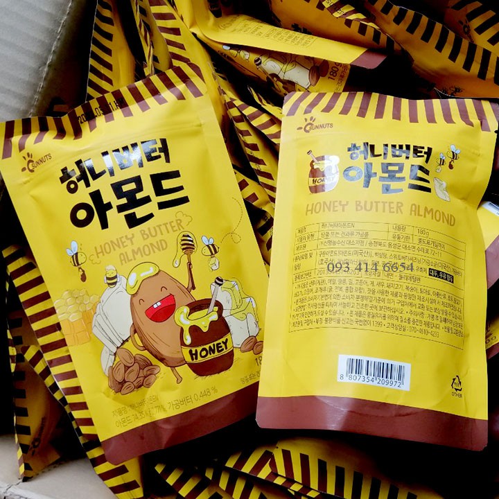 [Date mới] Bịch 180g Hạnh Nhân Tẩm Bơ Mật Ong Sunnuts Hàn Quốc (Mẫu Mới Ngon Hơn)