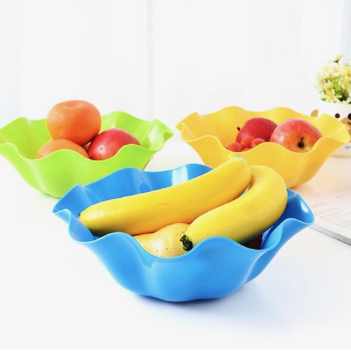 Bát nhựa đựng trái cây cỡ lớn 26cm hình bông hoa chât liệu nhựa cao cấp chắc chắn an toàn cho người dùng