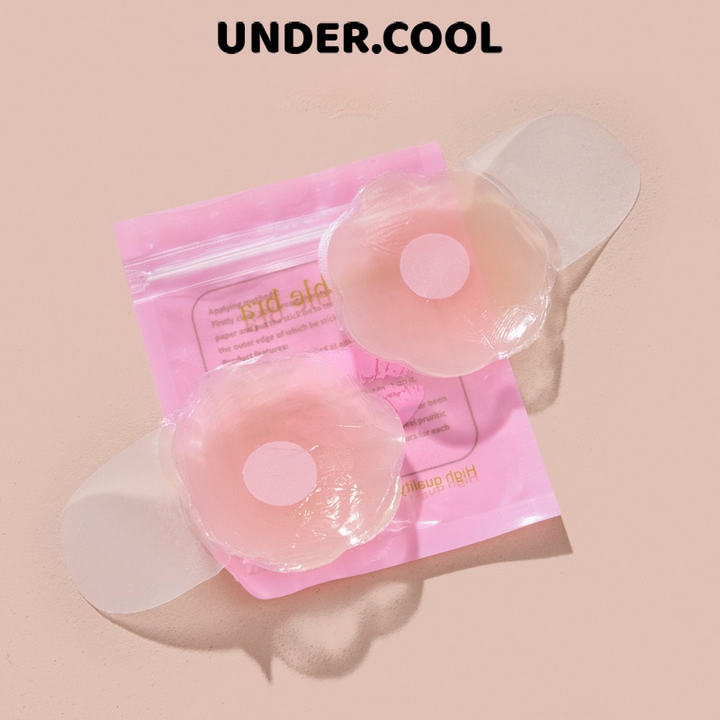 Miếng Dán Nâng Ngực Silicon UNDERCOOL Hình Hoa Dính Siêu Chắc Chống Chảy Xệ Cực Tốt  2 miếng (6,5cm)