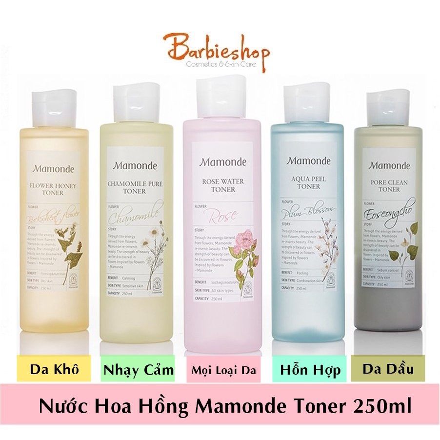 Nước Hoa Hồng Mamonde Flower Water Toner Đủ Mùi