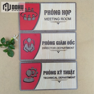 Bảng Tên Phòng Giám Đốc, Phòng Ban Bằng Gỗ Theo Yêu Cầu [DOHU357] (Có Sẵn Keo Dán Tường)