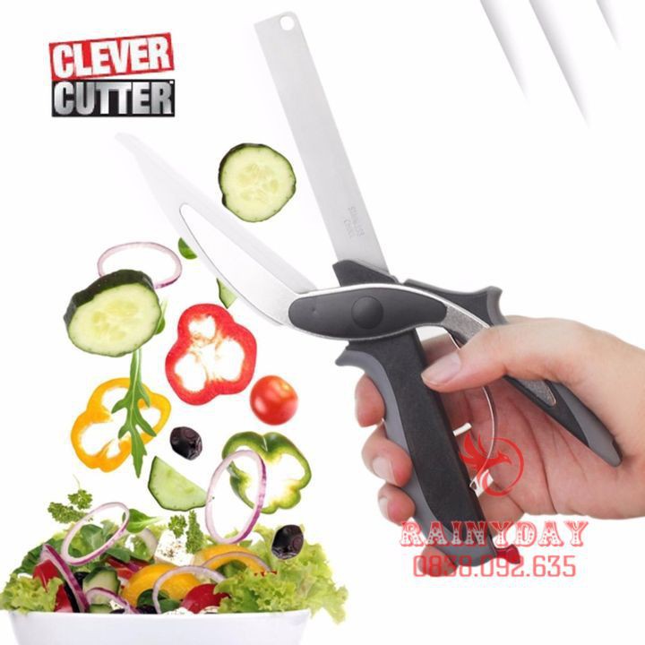 Kéo cắt thức ăn thực phẩm làm nhà bếp đa năng kiêm thớt dao INOX 304 Clever Cutter 3in1 thông minh