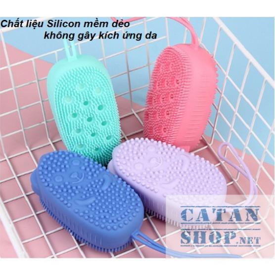 Bông Tắm Silicon Tạo Bọt Massage Hình Chuột Cute, Tẩy Da Chết 2 Mặt