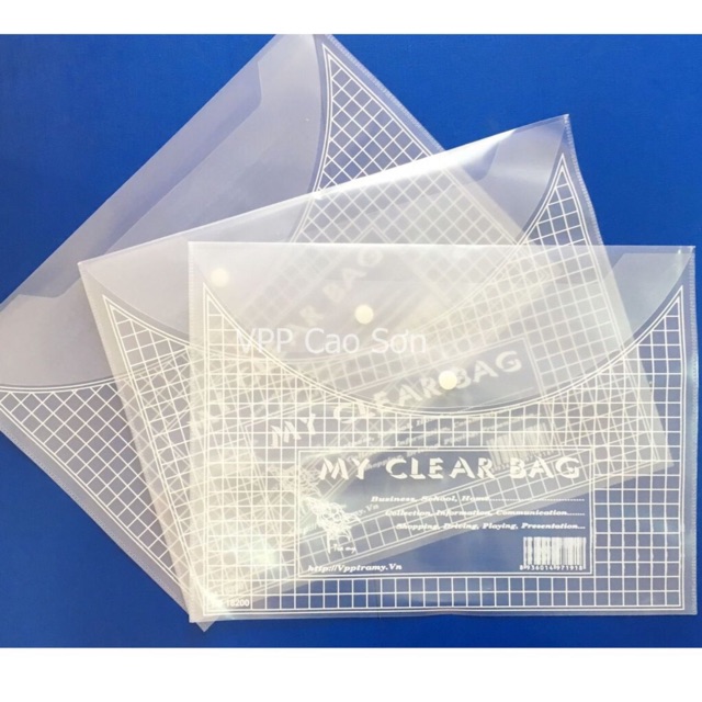 [TRỢ GIÁ] Combo 10 chiếc túi cúc Túi Clear Bag túi Clear đựng tài liệu siêu dầy màu trắng