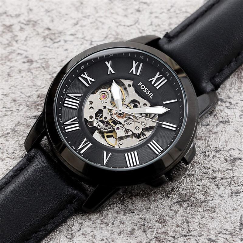 Đồng hồ nam dây da, đồng hồ đeo tay nam chạy tự động FOSSIL máy cơ, Full box, cao cấp, kiểu dáng thời trang