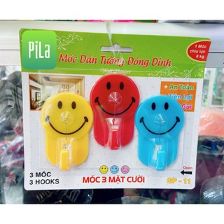 Combo 3 móc dán tường mặt cười có đinh trợ lực