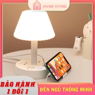 Đèn Ngủ Tích Hợp Ổ Cắm Điện Kèm Cổng Sạc USB - Đèn Bàn Học Thông Minh Cao Cấp ANABISHOP