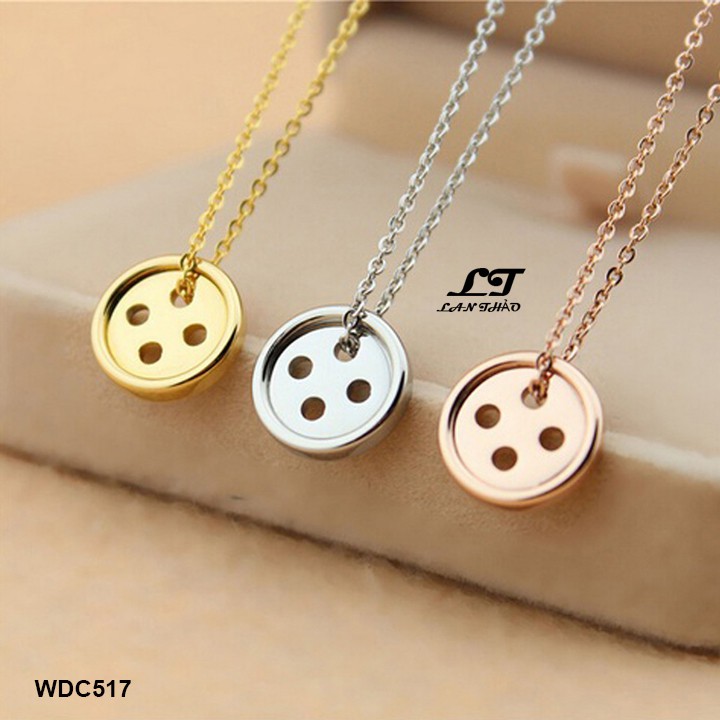 Dây chuyền Titan cúc áo siêu xinh WDC517 Không đen không gỉ sét