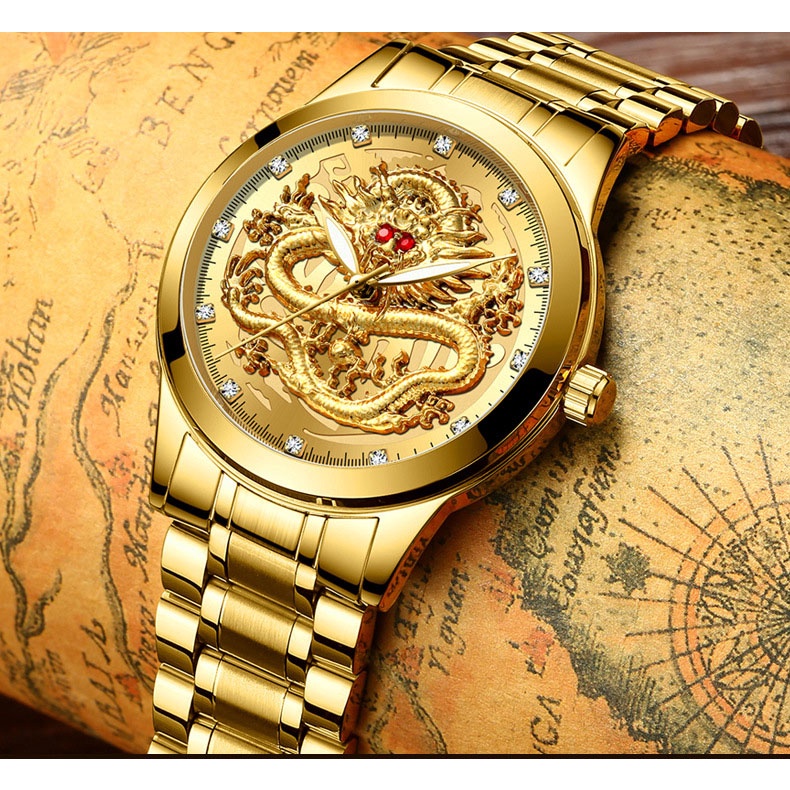 Đồng Hồ Nam Chính Hãng FNGREEN Dây Thép Cao Cấp Mặt Rồng Vàng Đẹp Giá Rẻ,Phong Cách Cho Doanh Nhân | BigBuy360 - bigbuy360.vn