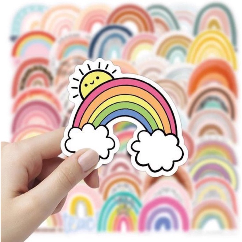 Sticker Rainbow Sticker cầu vồng 30-60 cái ép lụa/Hình dán cầu vồng Rainbow