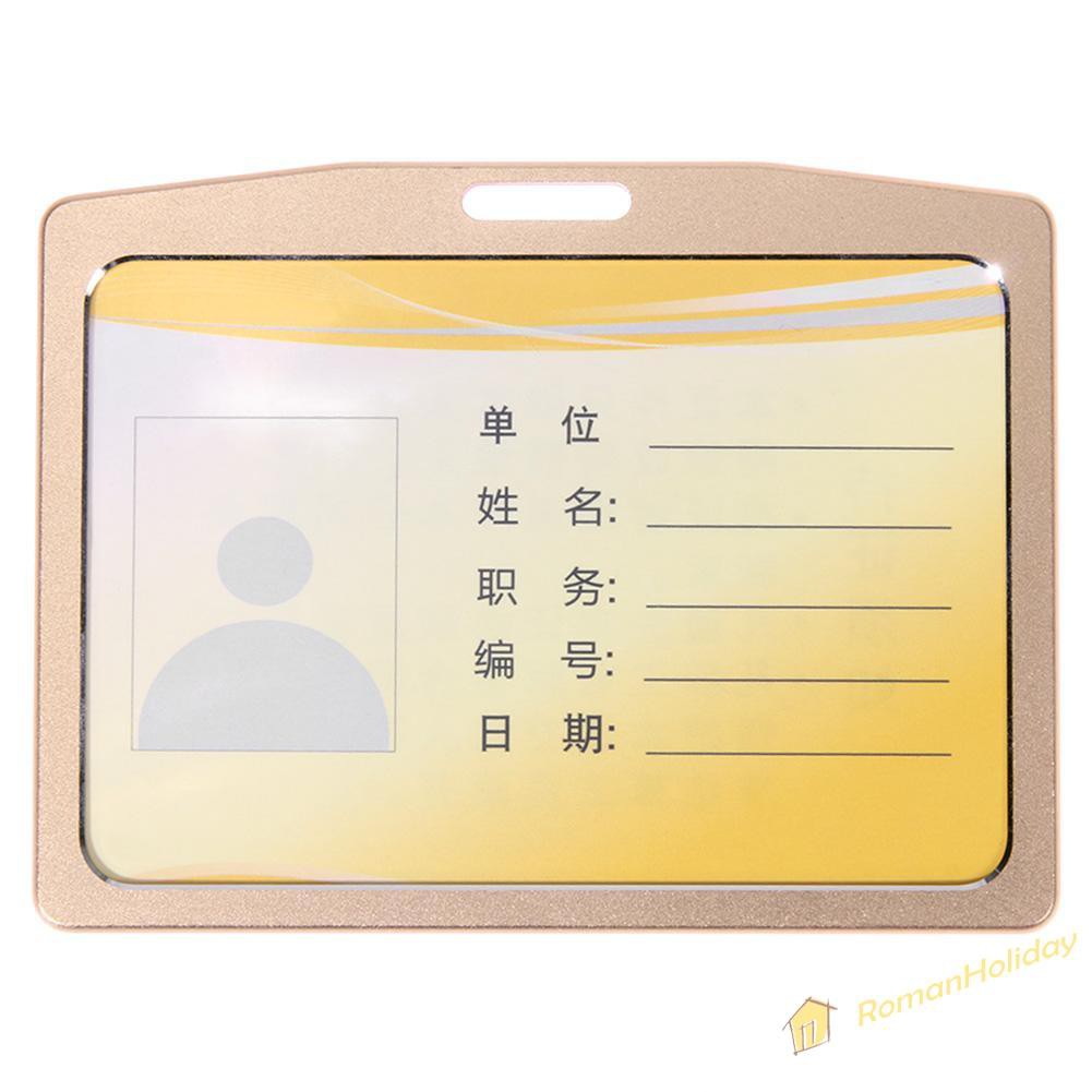 【On Sale】Aluminum Alloy Business Work Card ID Badge Holder Name Tag Card Holders