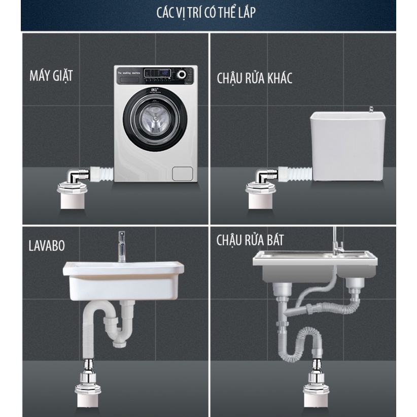 Nắp Ống Xả Máy Giặt Bồn Chậu Rửa Lavabo Chậu Rửa Bát Nước Máy Lạnh Điều Hòa Ngăn Mùi Legaxi