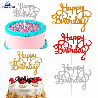 Que Cắm Trang Trí Bánh Kem Hình Chữ Happy Birthday 5 Màu Tùy Chọn