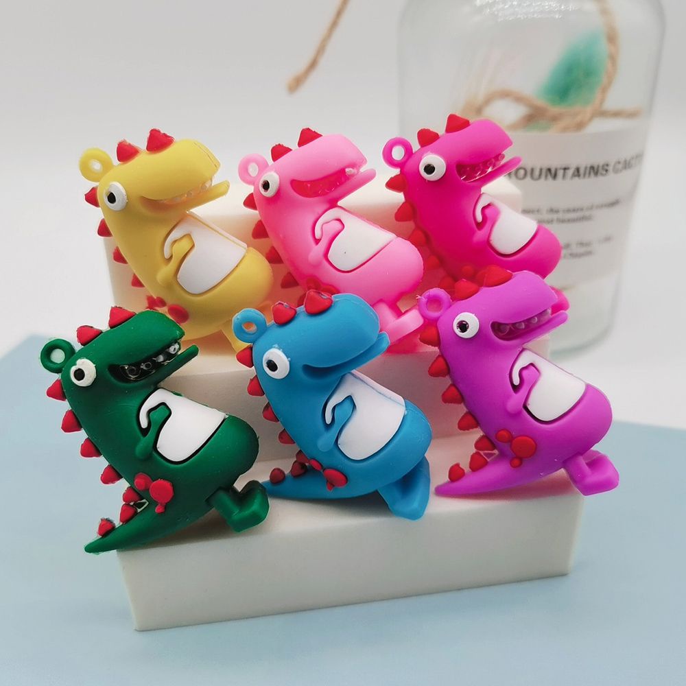VANES1 Cute Little Dinosaur Keychain Mobile Phone Pendant Dinosaur Keyring Dinosaur Pendant Key Chain Cartoon Dinosaur Soft Rubber 3D Stereo PVC Creativity Key Chains/Multicolor