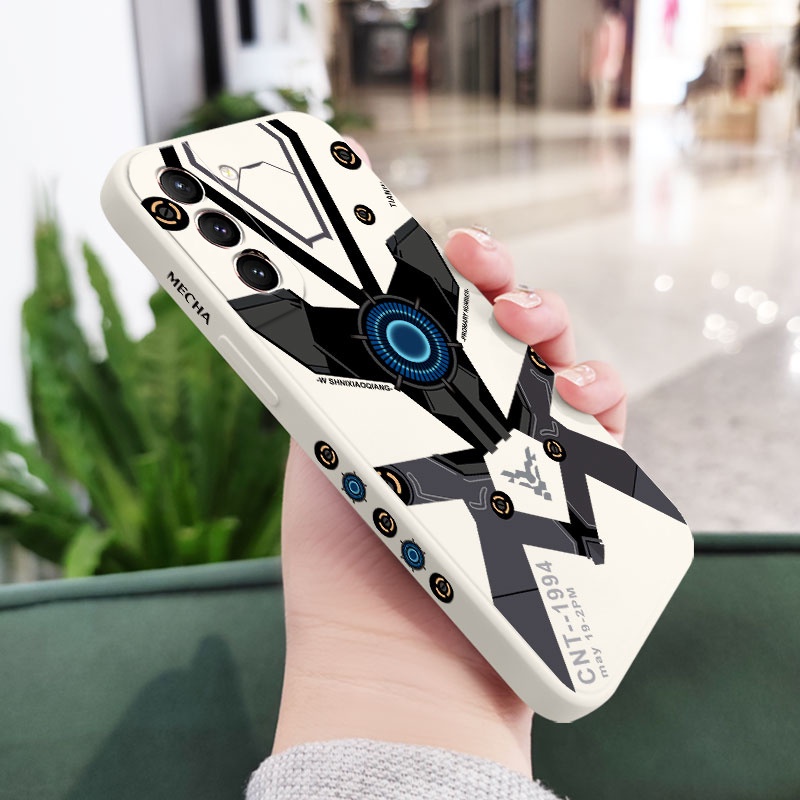 Ốp Điện Thoại Cảm Giác Chạm Thoải Mái Phong Cách Mech Cho Samsung Galaxy S21 S20 FE Ultra Plus