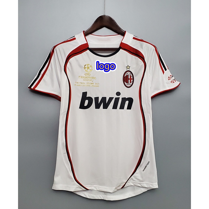 Áo Thun Bóng Đá Số 06/07 AC milan 22 PIRLO 21 RONALDO 99 2006/2007 AC milan Away