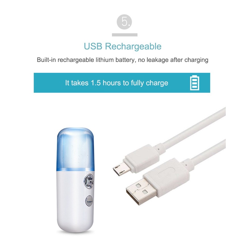 Máy Phun Sương Xịt Khoáng Nano Tích Điện Cầm Tay #307