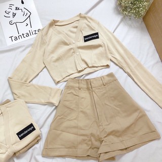 Set áo croptop & quần begie (ảnh thật ở cuối)