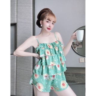 Bộ đùi lụa latin 4 tầng hoạ tiết siêu xinh (MS : D22)