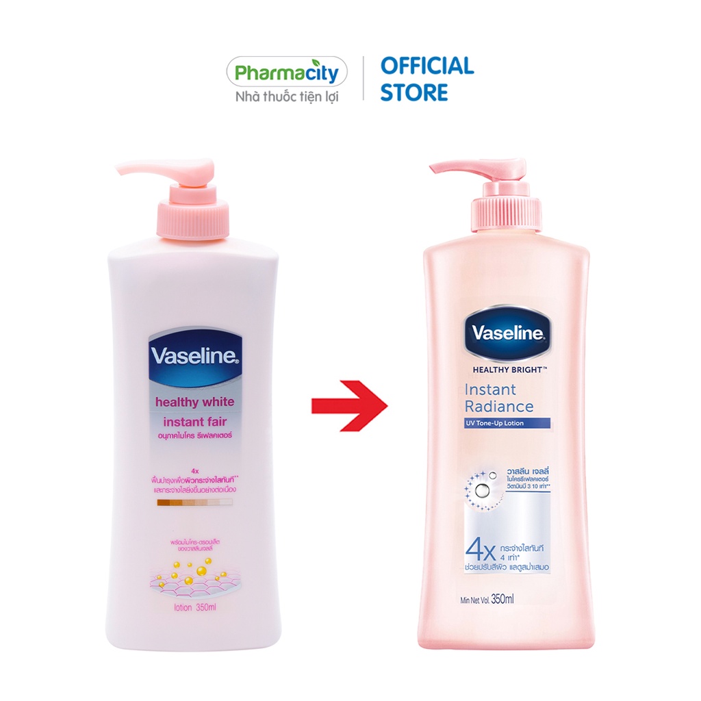 Sữa Vaseline dưỡng thể dưỡng ẩm sáng da Instant Radiance (chai 350ml)