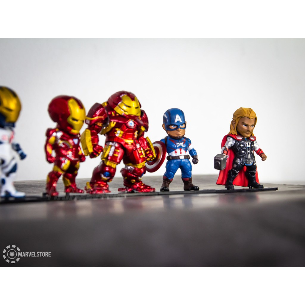 Set chibi Avengers mô hình Marvel gồm Iron man, HUlkbuster, Captain, Thor