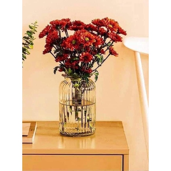 Bình Hoa Thủy Tinh Màu Hổ Phách Trang Trí Nhà Cửa Siêu Sang, Cao 20cm❤️❤️