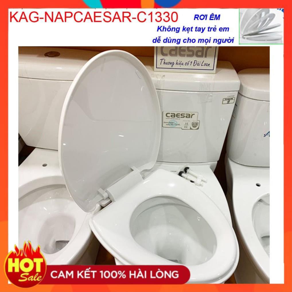 Nắp đậy bồn cầu Caesar C1330, nắp rơi êm bàn cầu 2 khối thân dài inax C504-C702, Viglacer giá tốt chất lượng tốt