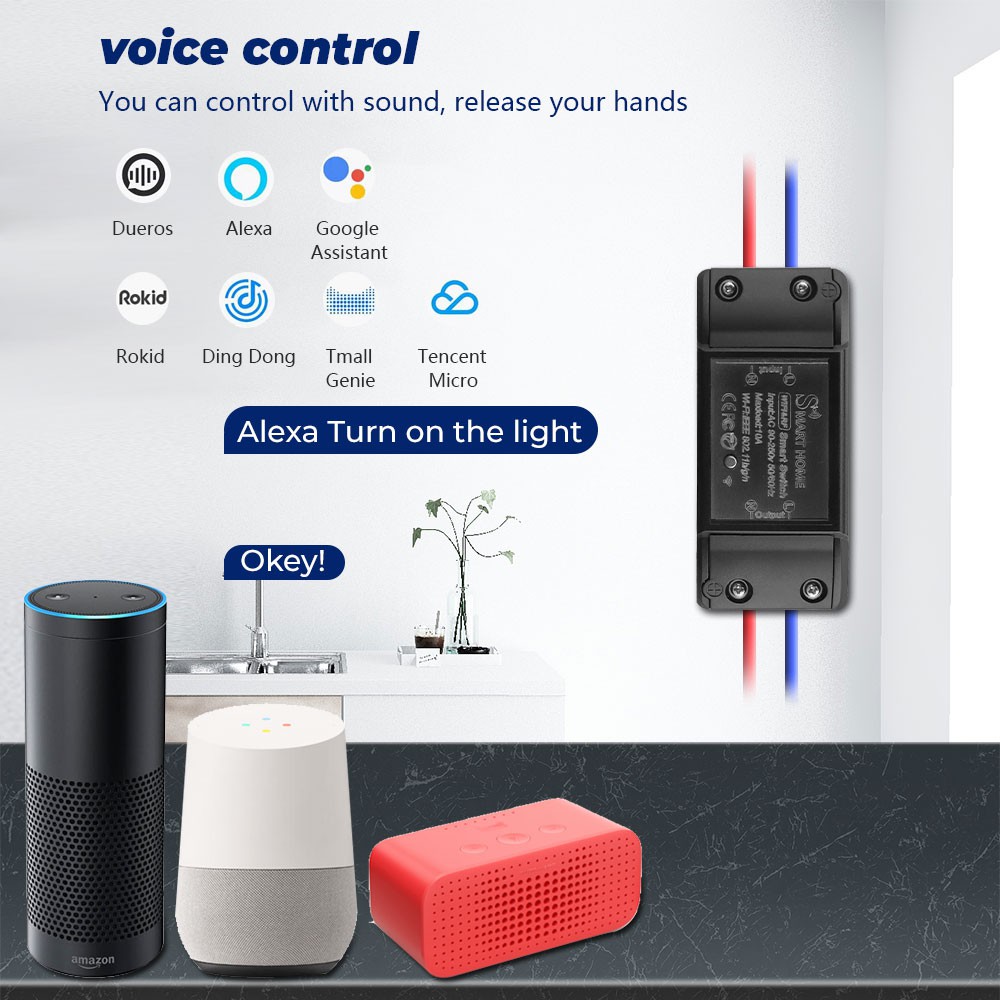 Công Tắc Đèn SMATRUL Cảm Ứng Thông Minh Wifi Chạy Bằng App Amazon Alexa Dùng Gắn Tường Có Thể Hẹn Giờ 90-250V DIY