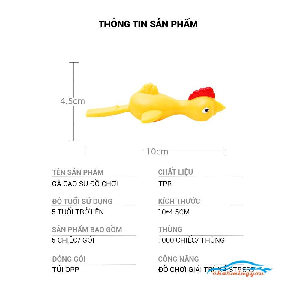 CHARMBộ 1 đồ chơi ná bắn hình chú gà dính tường vui nhộn bằng nhựa XWN