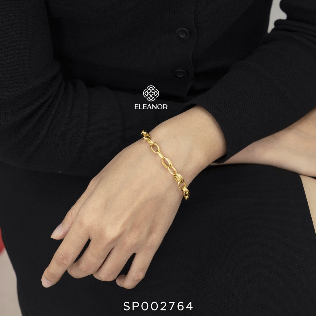 Lắc Tay Bạc Nữ Eleanor Mắt Xích Tròn Cá Tính, Phong Cách Thời Trang Hàn Quốc
