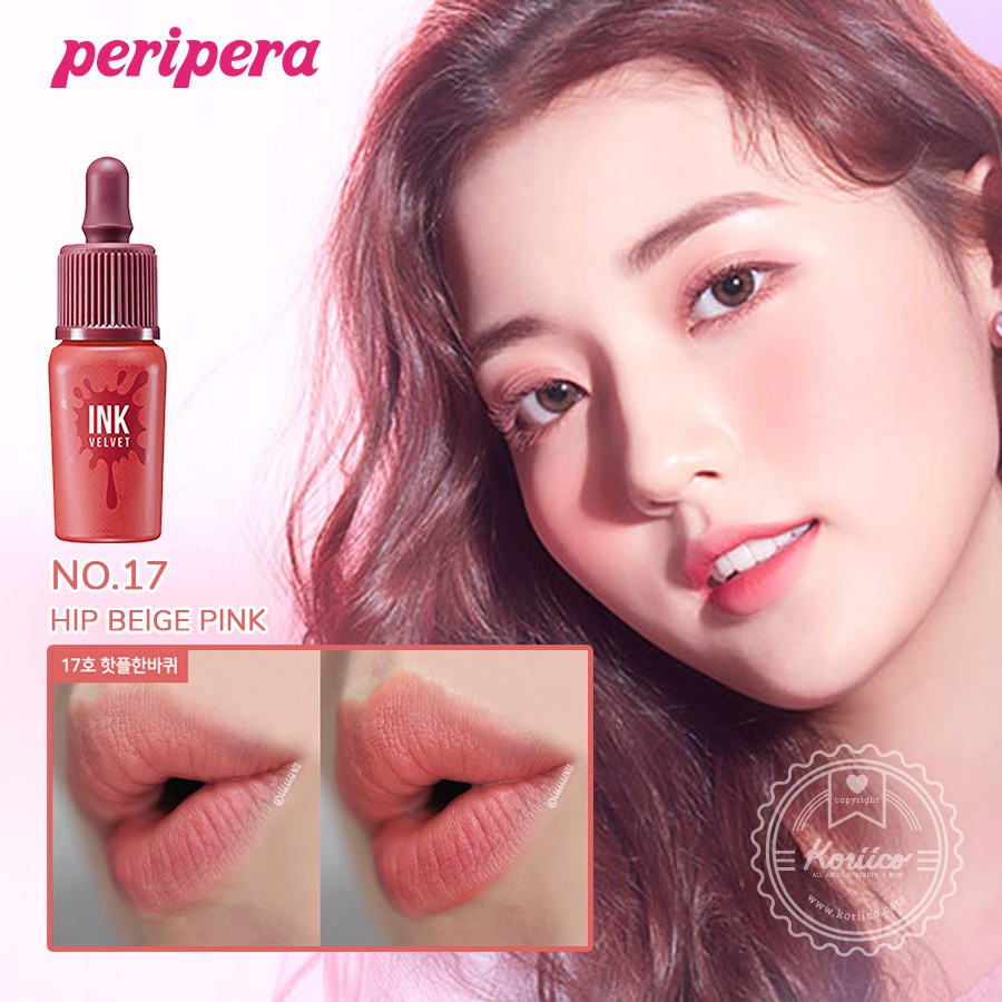 [Hồng Dịu Dàng] Son Kem Lì Peripera Ink The Velvet Fall Collection Pink Moment 8g #17 Hip Beige Pink