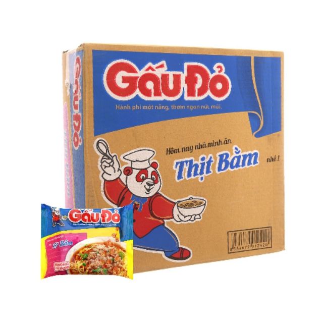 Thùng mì gấu đỏ ( 30 gói ×64gr)