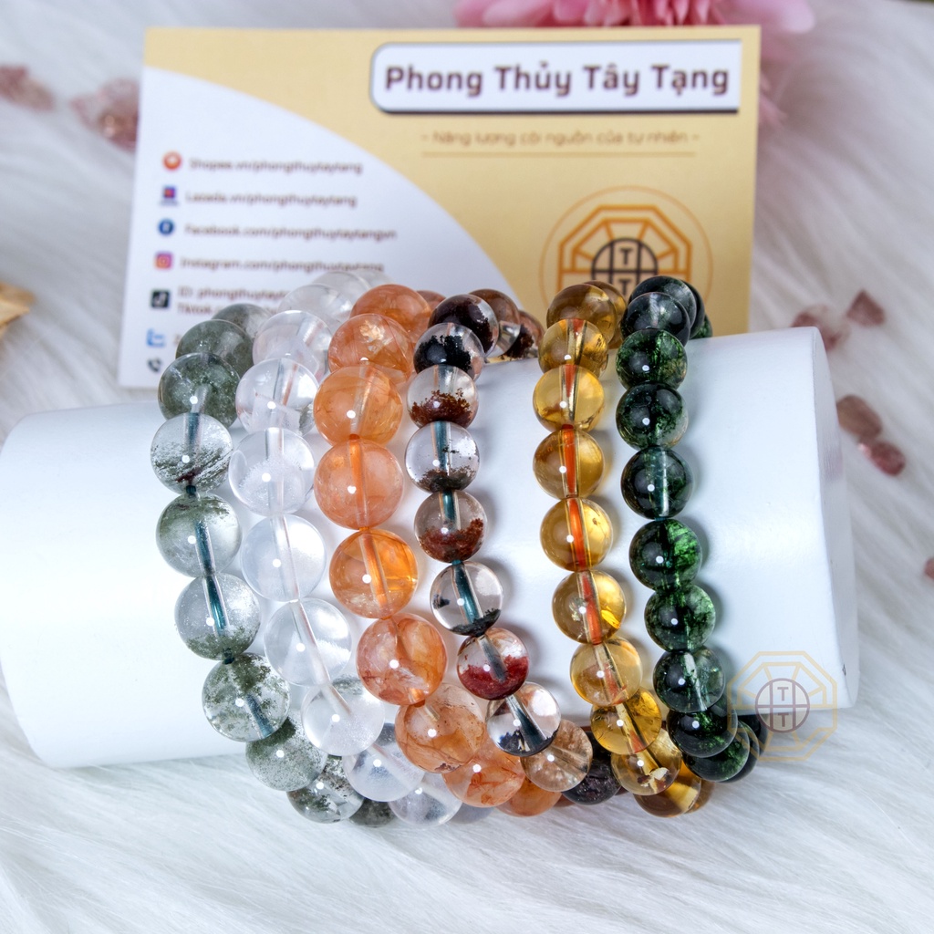 Vòng Tay Phong Thủy Đá Ưu Liinh Tự Nhiên [TẶNG HỘP GỖ] nam nữ mệnh Kim Mộc Thủy Hỏa Thổ - Phong Thủy Tây Tạng