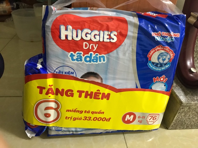 tã dán huggies size M76/L68/ M76+6/XL62