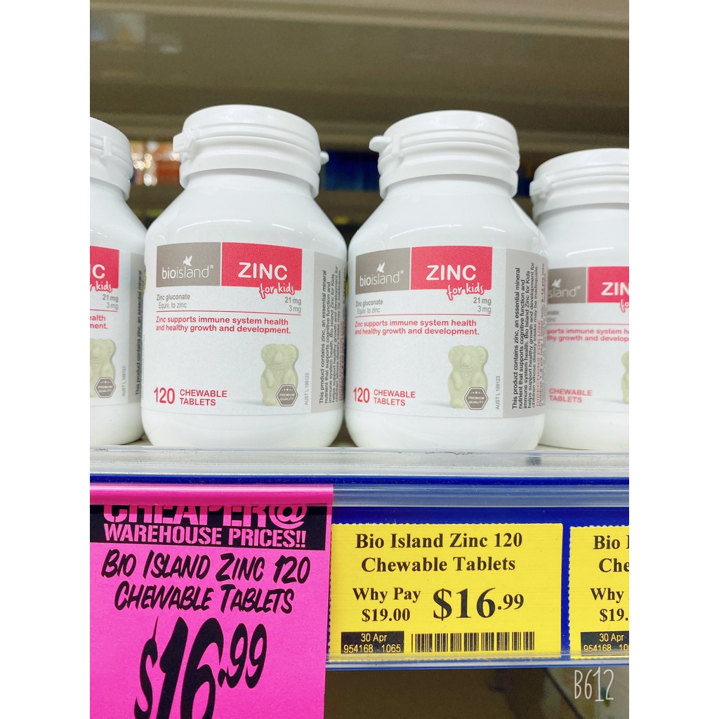 Kẽm Bio Island Zinc cho bé 🔥Hàng chuẩn Úc🔥Bổ sung kẽm cho bé 120V