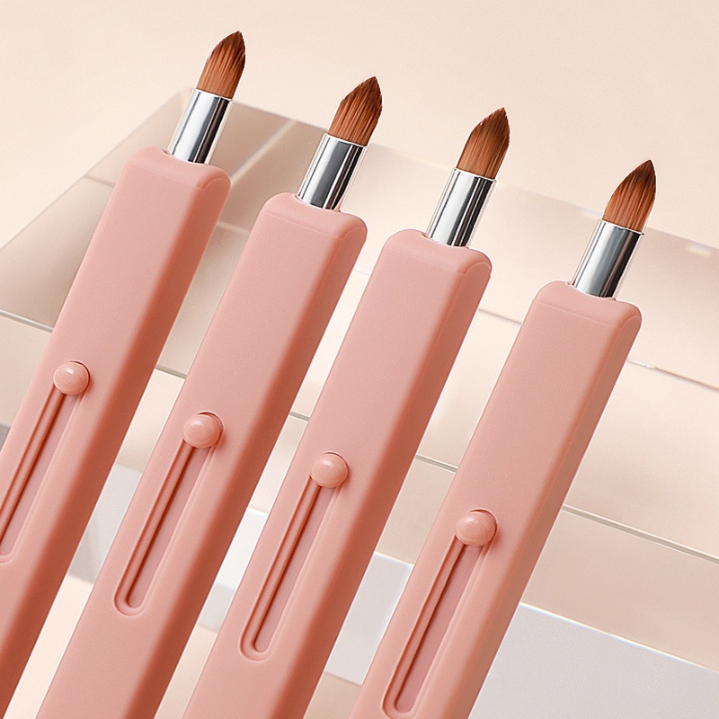 Cọ Trang Điểm/Son Môi/Phấn Má Hồng Che Khuyết Điểm Chuyên Nghiệp Có Thể Thu Gọn Kèm Nắp Đậy Hợp Thời Trang