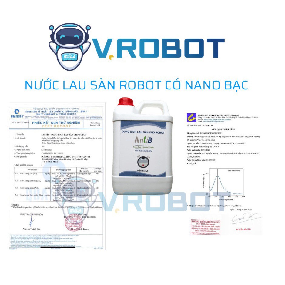 AntiB - Nước lau sàn chuyên dụng cho robot lau nhà - Hương Chanh 2L