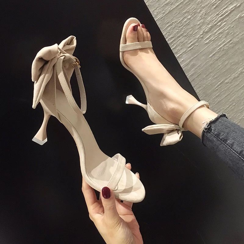 Xăng đan Cao Gót Phối Khóa Size 34-40 2 Phong Cách Thanh Lịch Cho Nữ