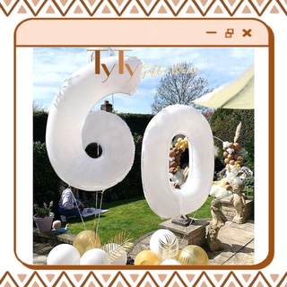 Bong Bóng Số Màu Trắng 32 Inch và 40 Inch Trang Trí Sinh Nhật Cho Bé