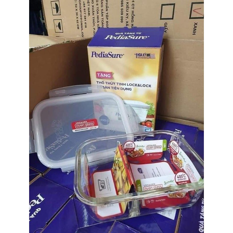HỘP THỦY TINH LOCK & LOCK chia ngăn 1.05litQuà tặng sữa Pediasure