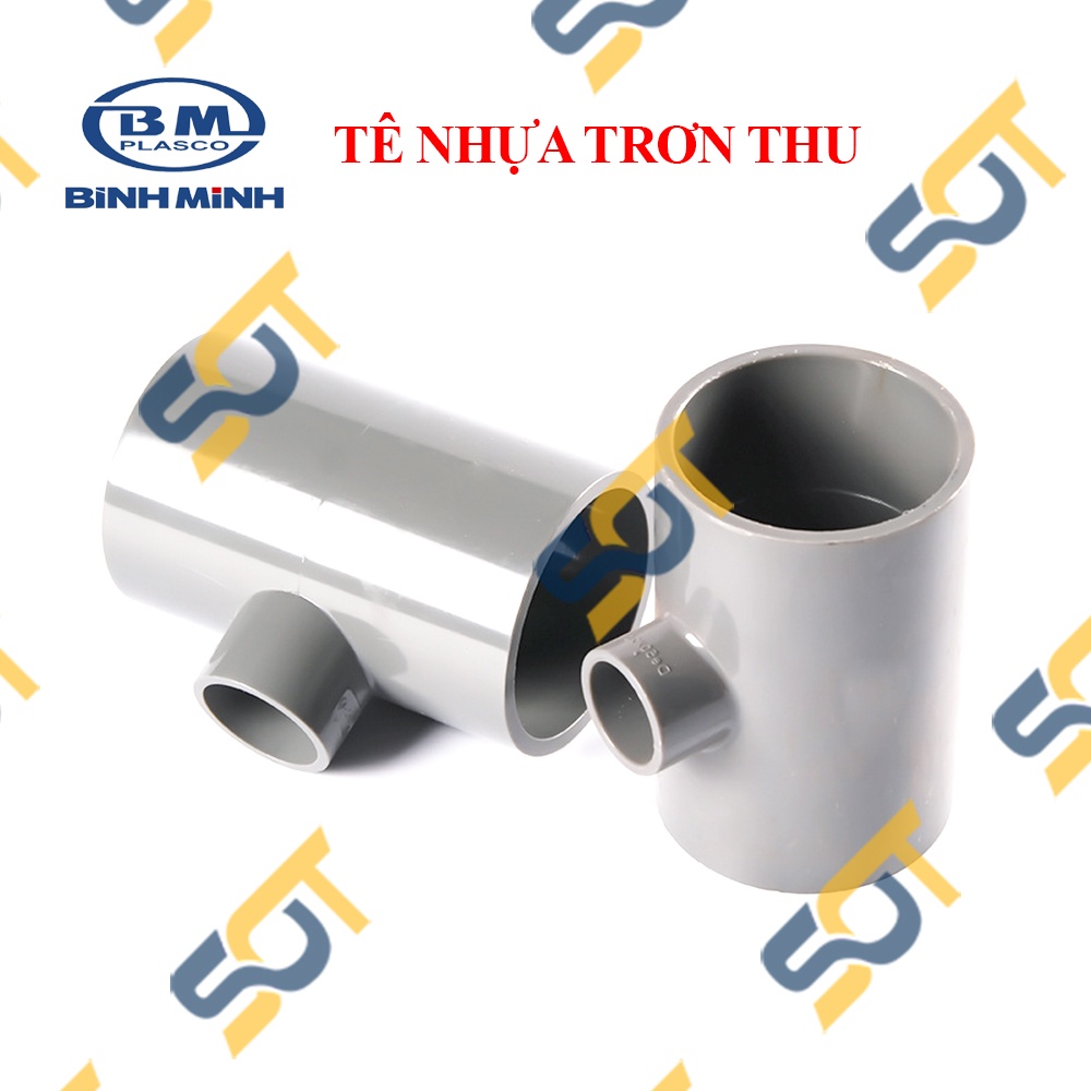 Tê Thu Nhựa PVC Trơn Dán Thu Giữa Nối Ống 21 27 34 - Thương Hiệu Ống Nhựa Bình Minh - Cút T Tee Giảm