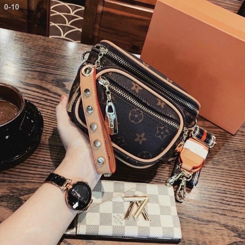 Túi bao tử, túi nữ đeo chéo họa tiết nhiều ngăn phong cách cá tính